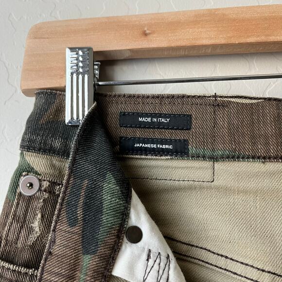 R13 Denim Jeans Tailored Drop Crotch Beige Camo Mid Rise Cropped Pants‎ Size 24 - Picture 6 of 12